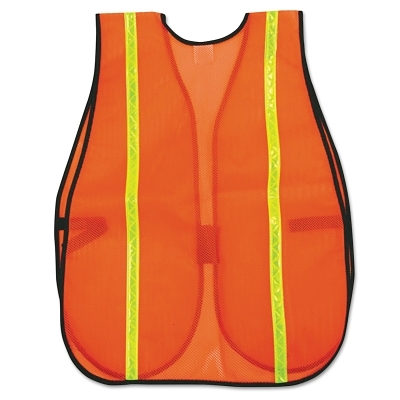 POLYESTER MESH SAFETY VEST ORANGE 3/4